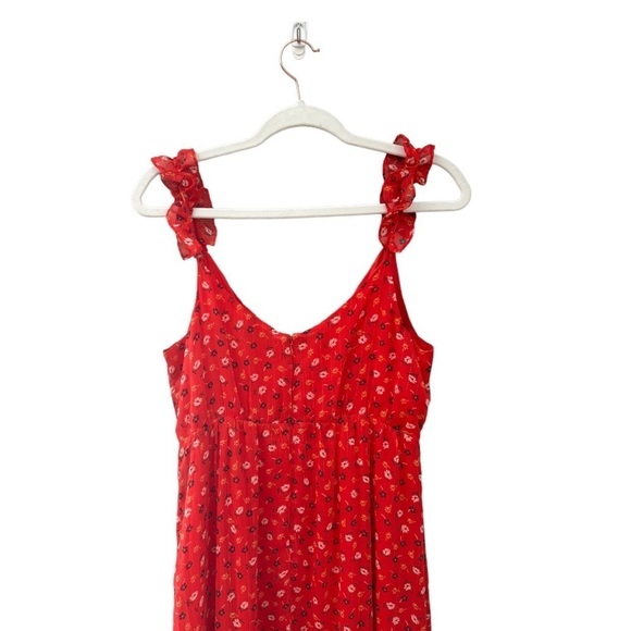 Madewell Ruffle-Strap Wrap Dress in Metallic-Striped Prairie Posies - Picture 5 of 7